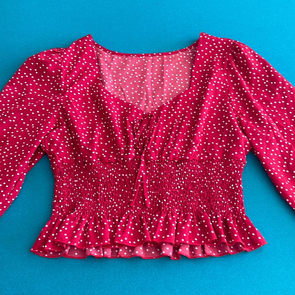Shein Red and White Top